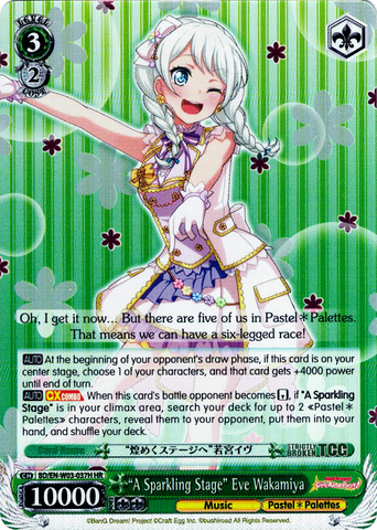 BD/EN-W03-037H "A Sparkling Stage" Eve Wakamiya (Foil) - Bang Dream Girls Band Party! MULTI LIVE English Weiss Schwarz Trading Card Game
