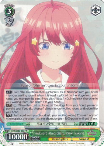 5HY/W83-E037 Awkward Atmosphere, Itsuki Nakano - The Quintessential Quintuplets English Weiss Schwarz Trading Card Game