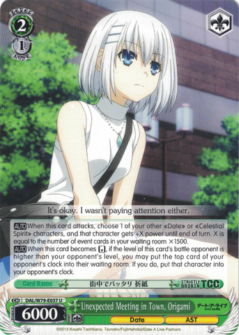 DAL/W79-E037 Unexpected Meeting in Town, Origami - Date A Live English Weiss Schwarz Trading Card Game