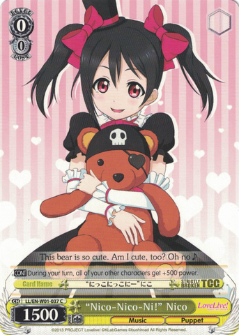 LL/EN-W01-037 "Nico-Nico-Ni!" Nico - Love Live! DX English Weiss Schwarz Trading Card Game