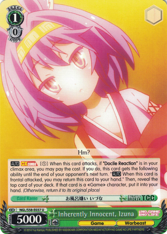 NGL/S58-E037 Inherently Innocent, Izuna - No Game No Life English Weiss Schwarz Trading Card Game