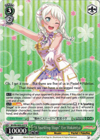 BD/EN-W03-037 "A Sparkling Stage" Eve Wakamiya - Bang Dream Girls Band Party! MULTI LIVE English Weiss Schwarz Trading Card Game