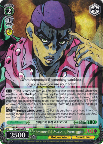 JJ/S66-E038 Resourceful Assassin, Formaggio - JoJo's Bizarre Adventure: Golden Wind English Weiss Schwarz Trading Card Game