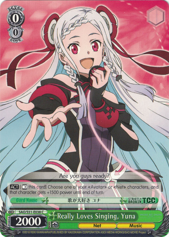 SAO/S51-E038 Really Loves Singing, Yuna - Sword Art Online The Movie – Ordinal Scale – English Weiss Schwarz Trading Card Game