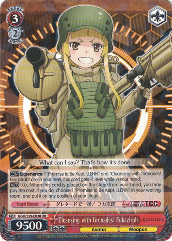GGO/S59-E038 Cleansing with Grenades! Fukaziroh - SAO Alternative – Gun Gale Online – English Weiss Schwarz Trading Card Game