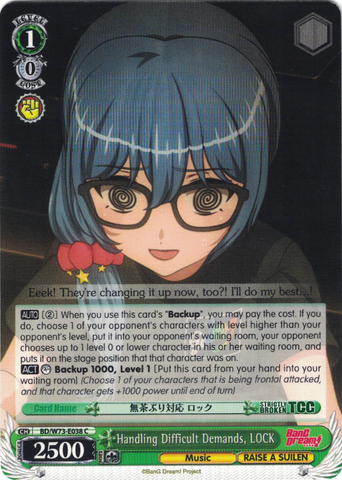 BD/W73-E038 Handling Difficult Demands, LOCK - Bang Dream Vol.2 English Weiss Schwarz Trading Card Game