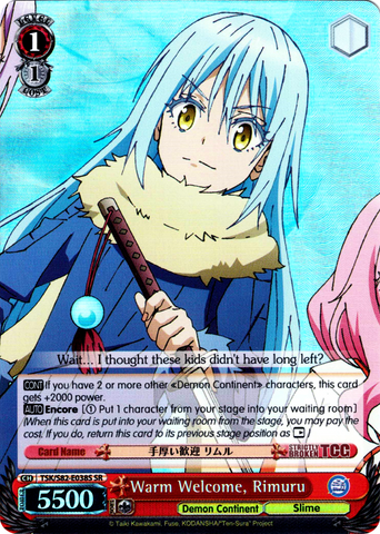 TSK/S82-E038S Warm Welcome, Rimuru (Foil) - That Time I Got Reincarnated as a Slime Vol. 2 English Weiss Schwarz Trading Card Game