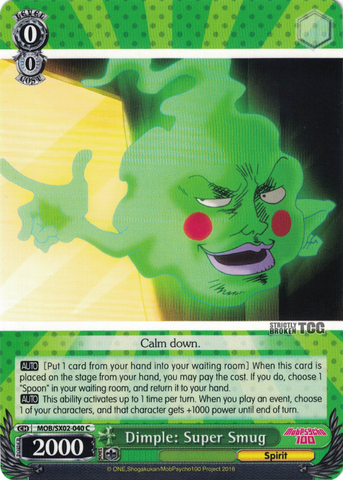 MOB/SX02-040 Dimple: Super Smug - Mob Psycho 100 English Weiss Schwarz Trading Card Game