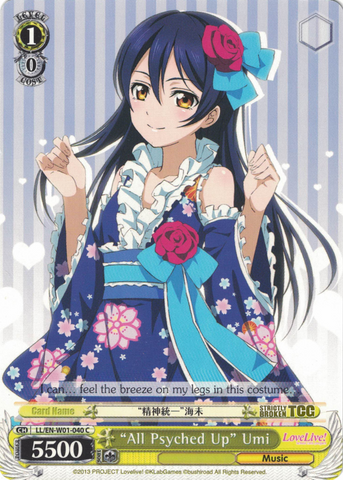 LL/EN-W01-040 "All Psyched Up" Umi - Love Live! DX English Weiss Schwarz Trading Card Game