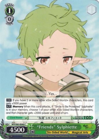 MTI/S83-E040 "Friends" Sylphiette - Mushoku Tensei English Weiss Schwarz Trading Card Game