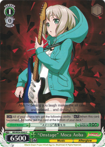 BD/W54-E042 "Onstage" Moca Aoba - Bang Dream Girls Band Party! Vol.1 English Weiss Schwarz Trading Card Game