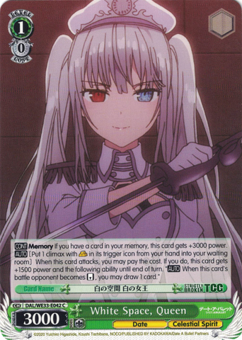 DAL/WE33-E042 White Space, Queen - Date A Bullet Extra Booster English Weiss Schwarz Trading Card Game