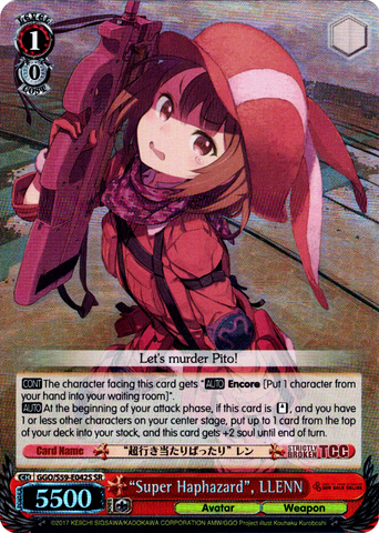 GGO/S59-E042S "Super Haphazard", LLENN (Foil) - SAO Alternative – Gun Gale Online – English Weiss Schwarz Trading Card Game