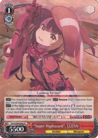 GGO/S59-E042 "Super Haphazard", LLENN - SAO Alternative – Gun Gale Online – English Weiss Schwarz Trading Card Game