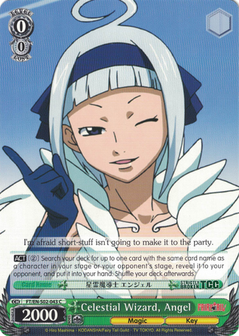 FT/EN-S02-043 Celestial Wizard, Angel - Fairy Tail English Weiss Schwarz Trading Card Game