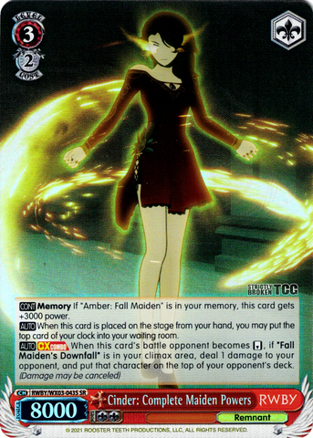 RWBY/WX03-043S Cinder: Complete Maiden Powers (Foil) - RWBY English Weiss Schwarz Trading Card Game