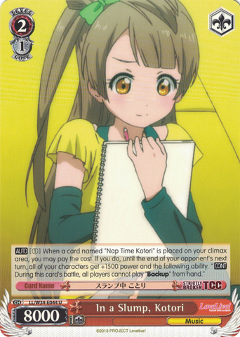 LL/W34-E044 In a Slump, Kotori - Love Live! Vol.2 English Weiss Schwarz Trading Card Game