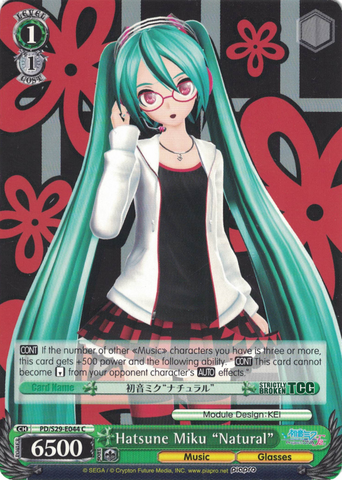 PD/S29-E044 Hatsune Miku "Natural" - Hatsune Miku: Project DIVA F 2nd English Weiss Schwarz Trading Card Game