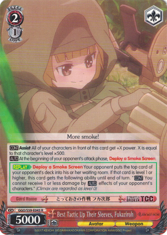 GGO/S59-E045 Best Tactic Up Their Sleeves, Fukaziroh - SAO Alternative – Gun Gale Online – English Weiss Schwarz Trading Card Game