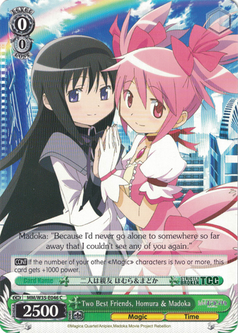 MM/W35-E046 Two Best Friends, Homura & Madoka - Puella Magi Madoka Magica The Movie -Rebellion- English Weiss Schwarz Trading Card Game