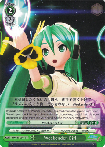 PD/S22-E046 Weekender Girl - Hatsune Miku -Project DIVA- ƒ English Weiss Schwarz Trading Card Game