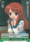 SY/W08-E046 She Came Freely? - The Melancholy of Haruhi Suzumiya English Weiss Schwarz Trading Card Game