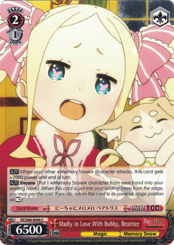 RZ/S68-E046 Madly in Love With Bubby, Beatrice - Re:ZERO -Starting Life in Another World- Memory Snow English Weiss Schwarz Trading Card Game