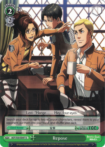 AOT/S50-E047 Repose - Attack On Titan Vol.2 English Weiss Schwarz Trading Card Game