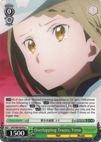 SAO/S80-E047b Overlapping Traces, Yuna - Sword Art Online -Alicization- Vol. 2 English Weiss Schwarz Trading Card Game