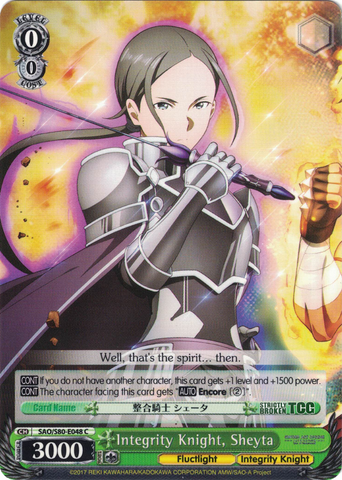 SAO/S80-E048 Integrity Knight, Sheyta - Sword Art Online -Alicization- Vol. 2 English Weiss Schwarz Trading Card Game