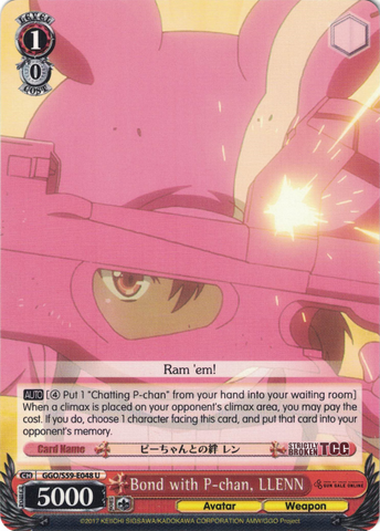 GGO/S59-E048 Bond with P-chan, LLENN - SAO Alternative – Gun Gale Online – English Weiss Schwarz Trading Card Game