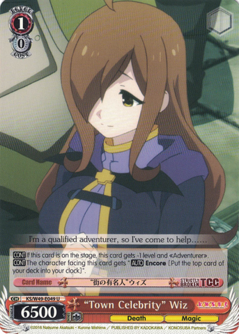 KS/W49-E049 “Town Celebrity” Wiz - KONOSUBA -God’s blessing on this wonderful world! Vol. 1 English Weiss Schwarz Trading Card Game