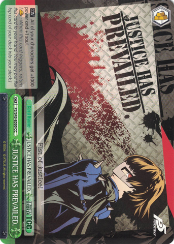 P5/S45-E050 JUSTICE HAS PREVAILED. - Persona 5 English Weiss Schwarz Trading Card Game