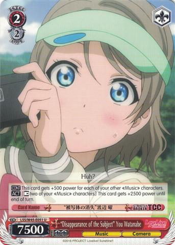 LSS/W45-E051 "Disappearance of the Subject" You Watanabe - Love Live! Sunshine!! English Weiss Schwarz Trading Card Game