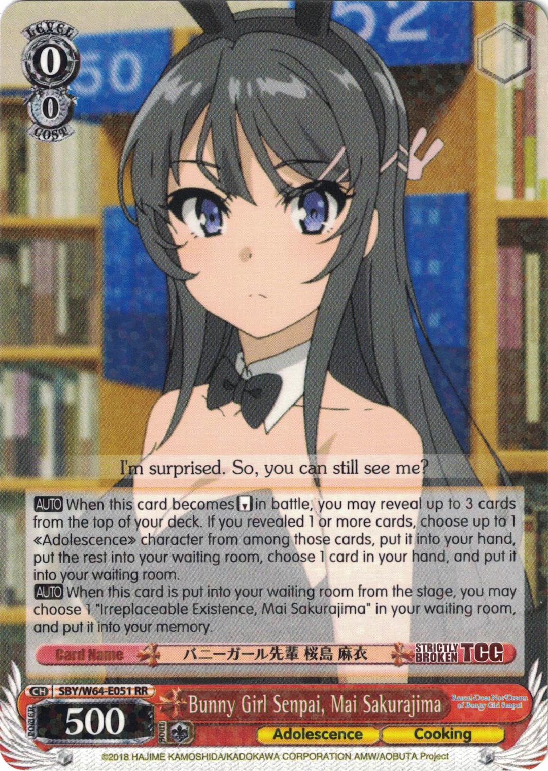 Rascal Does Not Dream of Bunny Girl Senpai Tagged "Red" Strictly Broken TCG Rascal Does Not Dream of Bunny Girl Senpai Tagged "Red" Strictly Broken TCG