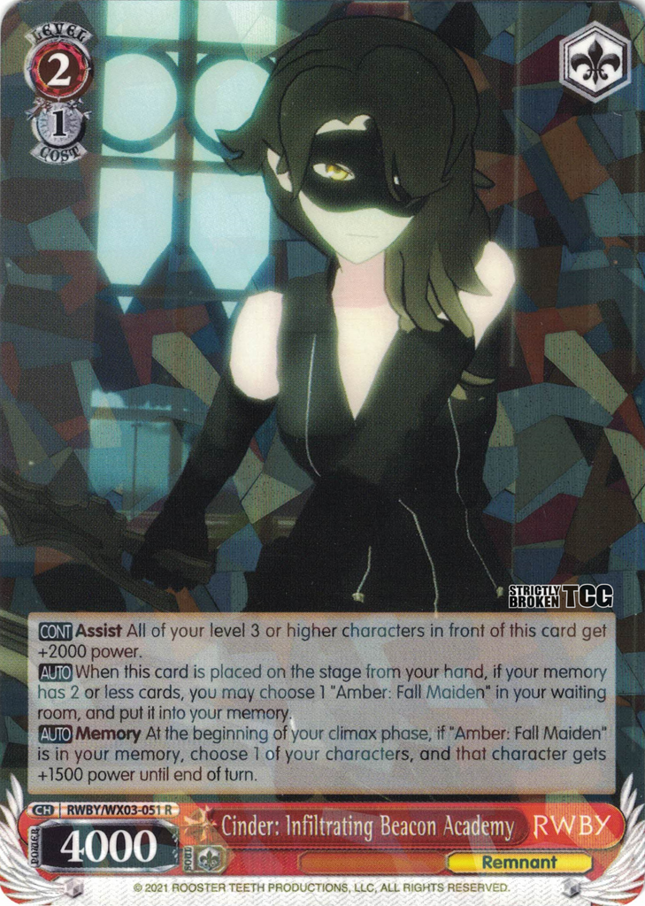 RWBY/WX03-051 Cinder: Infiltrating Beacon Academy RWBY English Weiss Schwarz Trading Card Game