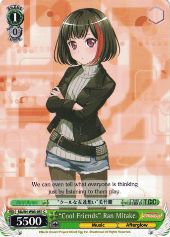 BD/EN-W03-051 "Cool Friends" Ran Mitake - Bang Dream Girls Band Party! MULTI LIVE English Weiss Schwarz Trading Card Game