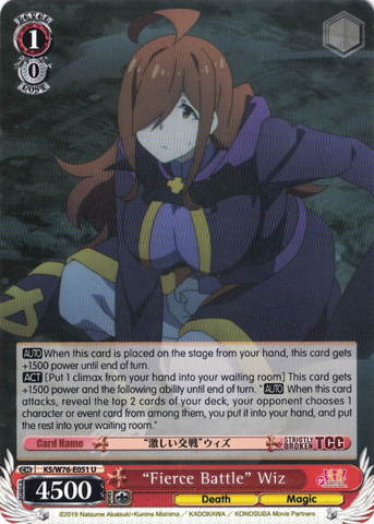 KS/W76-E051 "Fierce Battle" Wiz - KONOSUBA -God’s blessing on this wonderful world! Legend of Crimson English Weiss Schwarz Trading Card Game