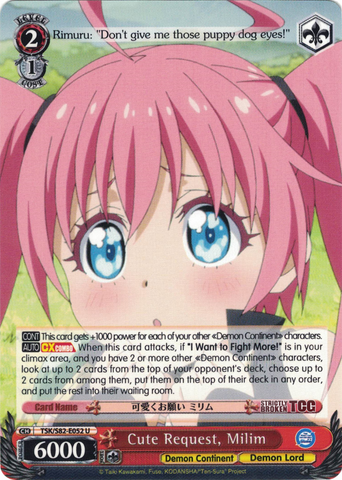 TSK/S82-E052 Cute Request, Milim - That Time I Got Reincarnated as a Slime Vol. 2 English Weiss Schwarz Trading Card Game