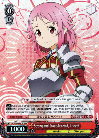 SAO/S47-E052R Strong and Stout-hearted, Lisbeth (Foil) - Sword Art Online Re: Edit English Weiss Schwarz Trading Card Game