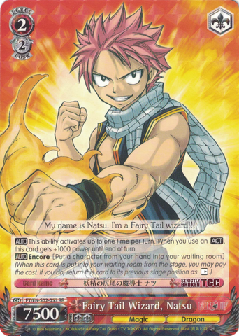 FT/EN-S02-053 Fairy Tail Wizard, Natsu - Fairy Tail English Weiss Schwarz Trading Card Game
