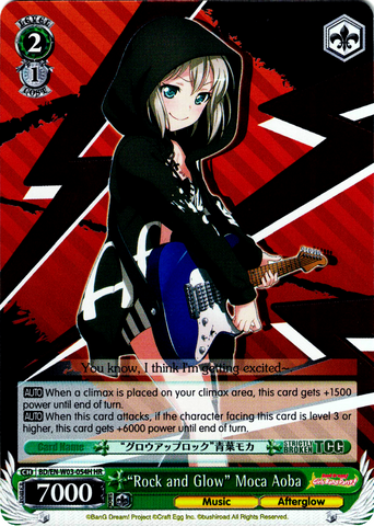 BD/EN-W03-054H "Rock and Glow" Moca Aoba (Foil) - Bang Dream Girls Band Party! MULTI LIVE English Weiss Schwarz Trading Card Game