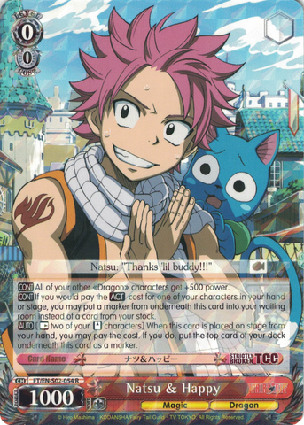 FT/EN-S02-054 Natsu & Happy - Fairy Tail English Weiss Schwarz Trading Card Game