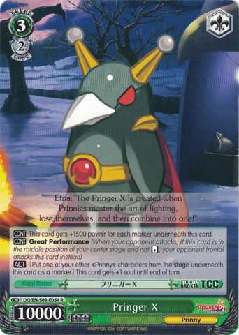 DG/EN-S03-E054 Pringer X - Disgaea English Weiss Schwarz Trading Card Game