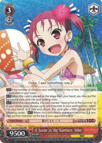 AW/S43-E054 A Scene in the Summer, Niko - Accel World Infinite Burst English Weiss Schwarz Trading Card Game