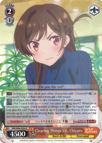 KNK/W86-E054 Clearing Things Up, Chizuru - Rent-A-Girlfriend Weiss Schwarz English Trading Card Game