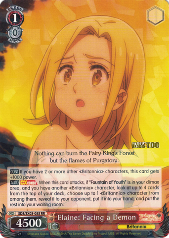 SDS/SX03-055 Elaine: Facing a Demon - The Seven Deadly Sins English Weiss Schwarz Trading Card Game