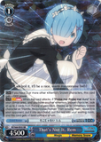 RZ/S68-E055 That's Not It, Rem - Re:ZERO -Starting Life in Another World- Memory Snow English Weiss Schwarz Trading Card Game