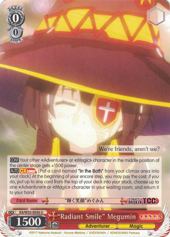 KS/W55-E056 "Radiant Smile" Megumin - KONOSUBA -God’s blessing on this wonderful world! Vol. 2 English Weiss Schwarz Trading Card Game