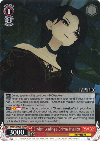 RWBY/WX03-057 Cinder: Leading a Grimm Invasion - RWBY English Weiss Schwarz Trading Card Game